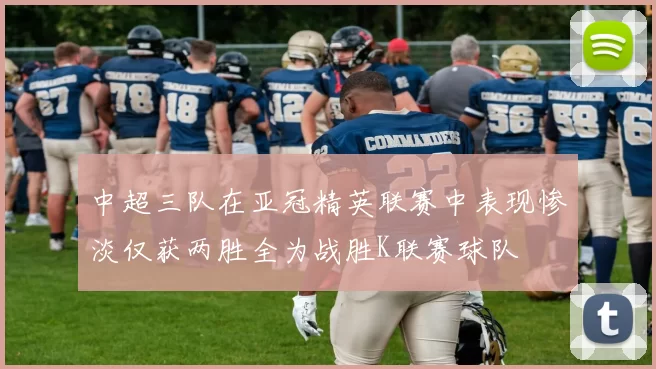 中超三队在亚冠精英联赛中表现惨淡仅获两胜全为战胜K联赛球队